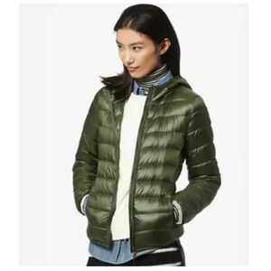 UNIQLO Women's Ultra Light Down Hooded Jacket XL –Olive Green Style #211-173353
